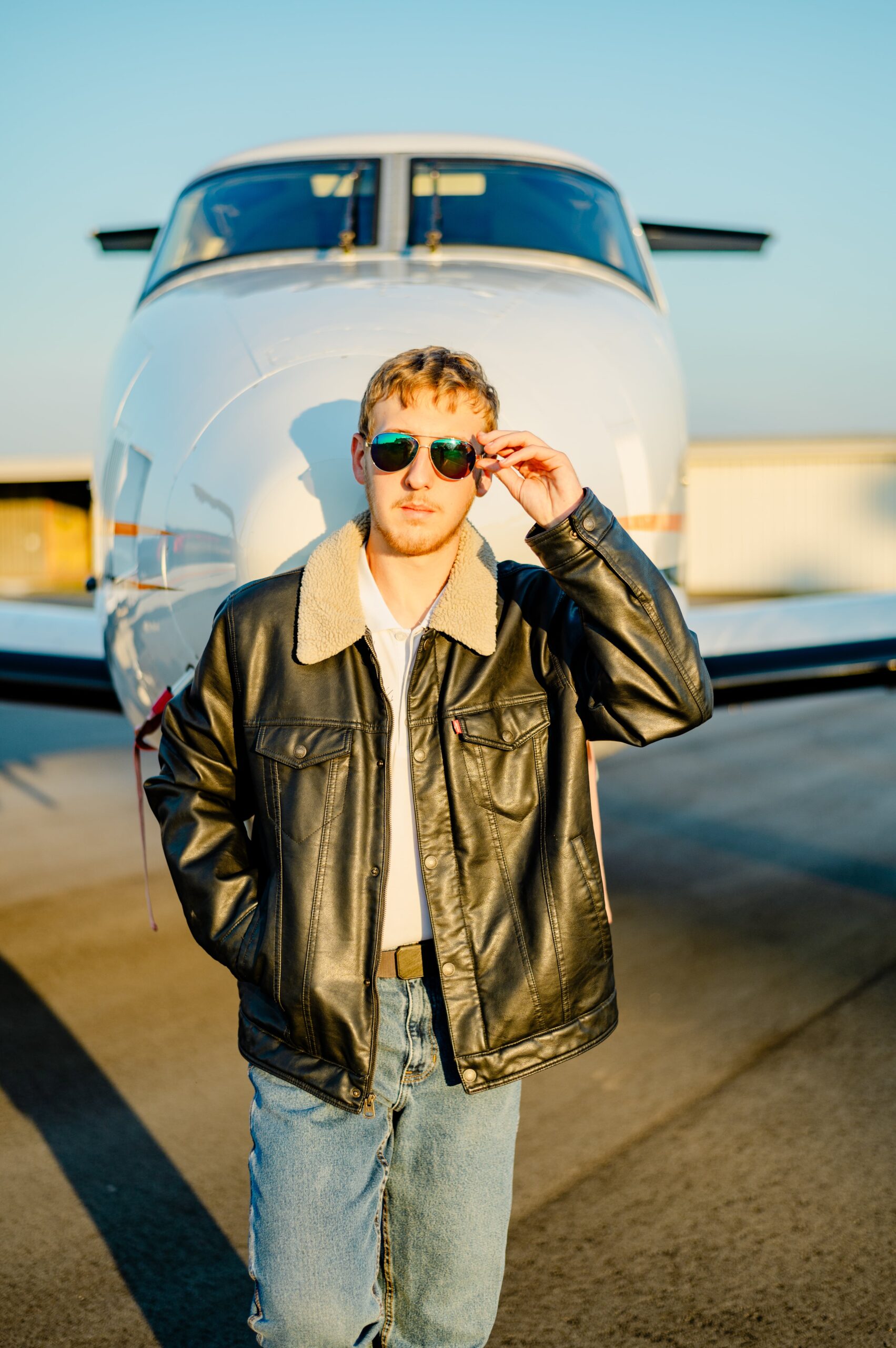 Senior boy plane session